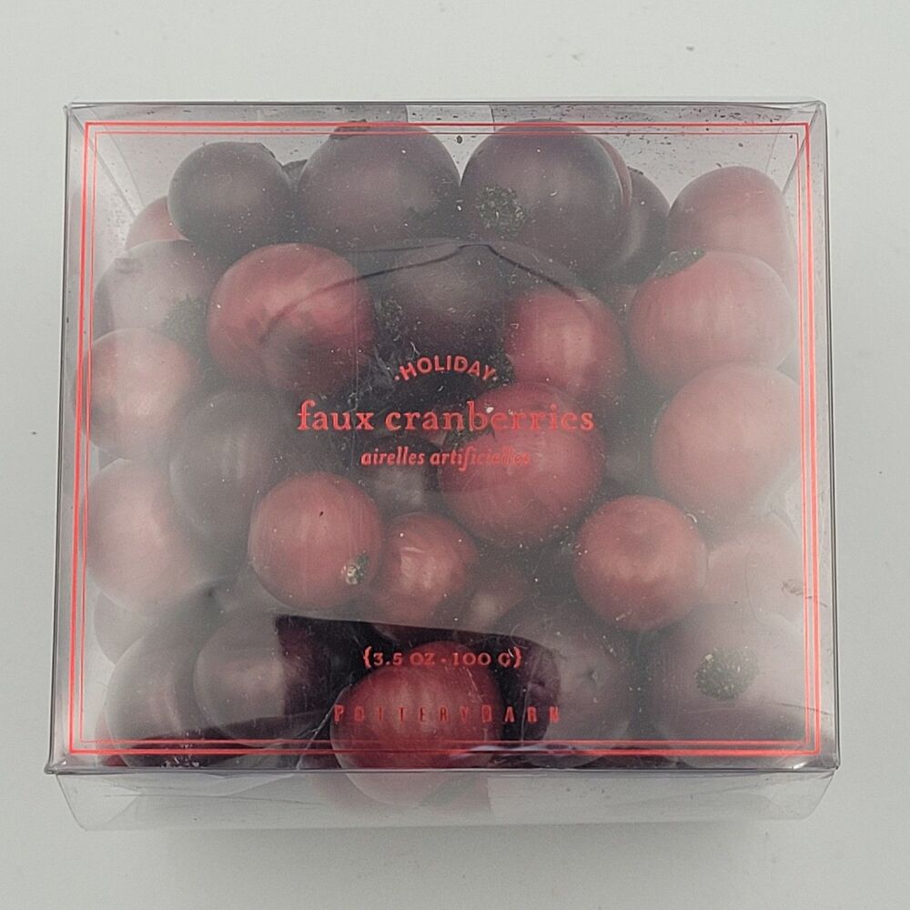 Pottery Barn 100 Faux Cranberries Vase / Basket Filler Home Decor Holidays Props